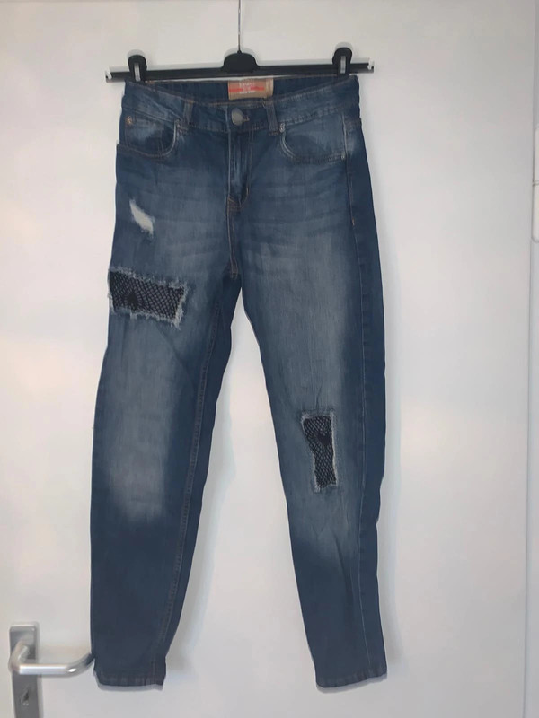 Jeans mit Mesheinsatz